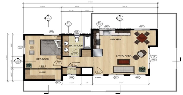 Cottage 2 Floor Plan